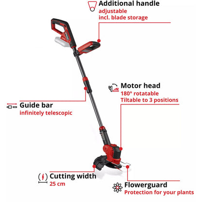 Einhell Power X-Change Akku-Rasentrimmer GE-CT 18/25-1 Li-Solo, 18Volt (rot/schwarz, ohne Akku und Ladegerät)