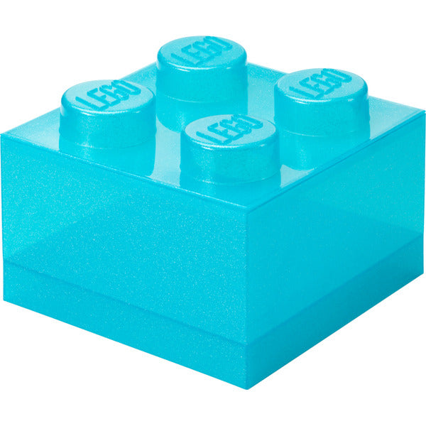 Room Copenhagen LEGO Storage Brick 4 Top Lid Glitter  (hellblau/transparent)