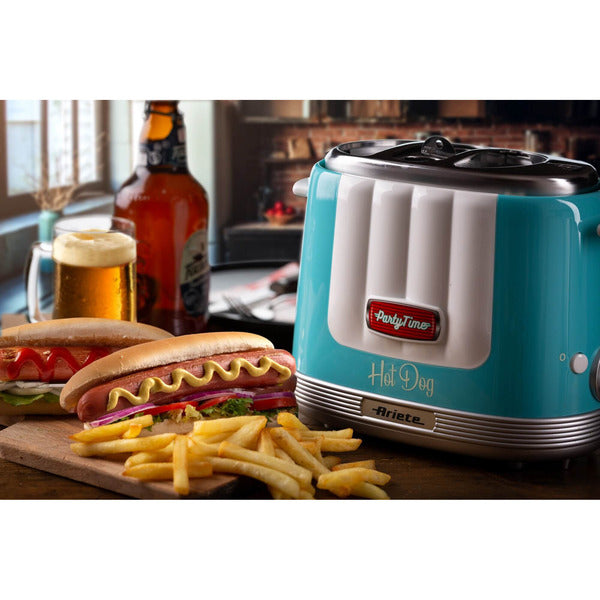 Ariete Hot Dog Maker Party Time (hellblau/silber, 650 Watt, 50's Style)