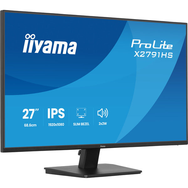 Iiyama ProLite X2791HS-B1 (68.6 cm (27 Zoll), schwarz (matt), FullHD, IPS, HDMI, DP, Lautsprecher, 120Hz Panel)