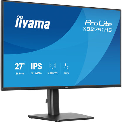 Iiyama ProLite XB2791HS-B1 (68.6 cm (27 Zoll), schwarz (matt), FullHD, IPS, HDMI, DP, Lautsprecher, Höhenverstellung, 120Hz Panel)