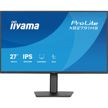 Iiyama ProLite XB2791HS-B1 (68.6 cm (27 Zoll), schwarz (matt), FullHD, IPS, HDMI, DP, Lautsprecher, Höhenverstellung, 120Hz Panel)