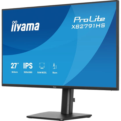 Iiyama ProLite XB2791HS-B1 (68.6 cm (27 Zoll), schwarz (matt), FullHD, IPS, HDMI, DP, Lautsprecher, Höhenverstellung, 120Hz Panel)