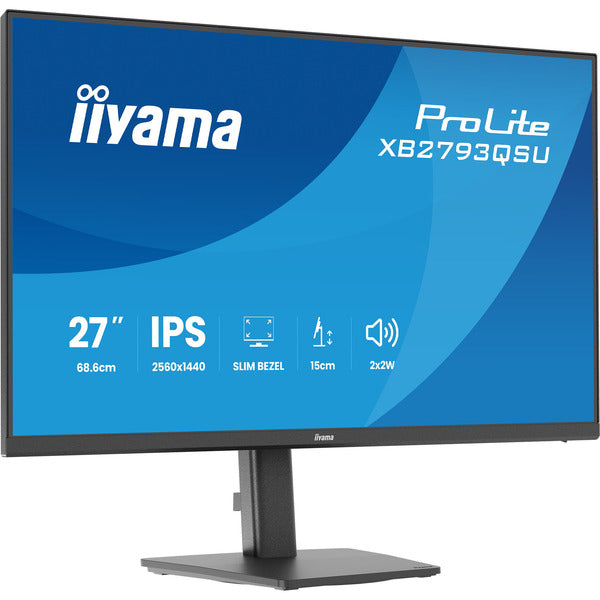 Iiyama ProLite XB2793QSU-B1 (68.5 cm (27 Zoll), schwarz (matt), QHD, IPS, HDMI, DP, USB-Hub, Höhenverstellung)