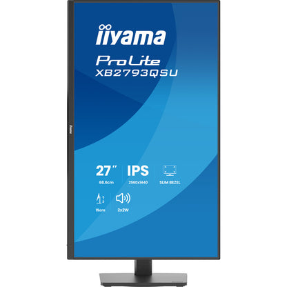 Iiyama ProLite XB2793QSU-B1 (68.5 cm (27 Zoll), schwarz (matt), QHD, IPS, HDMI, DP, USB-Hub, Höhenverstellung)