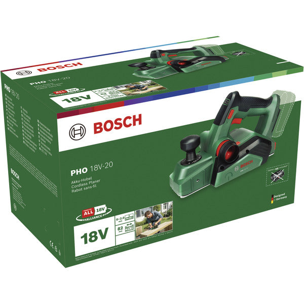 Bosch Powertools Akku-Hobel  PHO 18V-20 solo, 18Volt (grün/schwarz, ohne Akku und Ladegerät, POWER FOR ALL ALLIANCE)