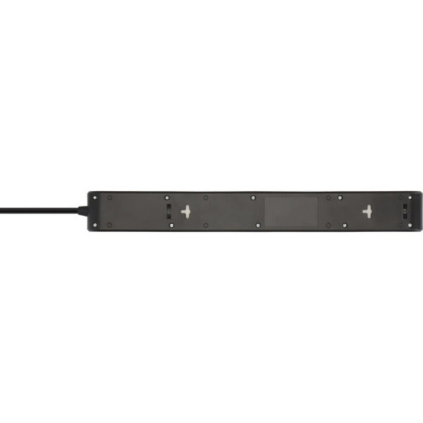 Brennenstuhl Steckdosenleiste 6-fach mit 1x USB-C, 1x USB-A (schwarz/anthrazit, 2 Meter, 13.500A Überspannungsschutz)