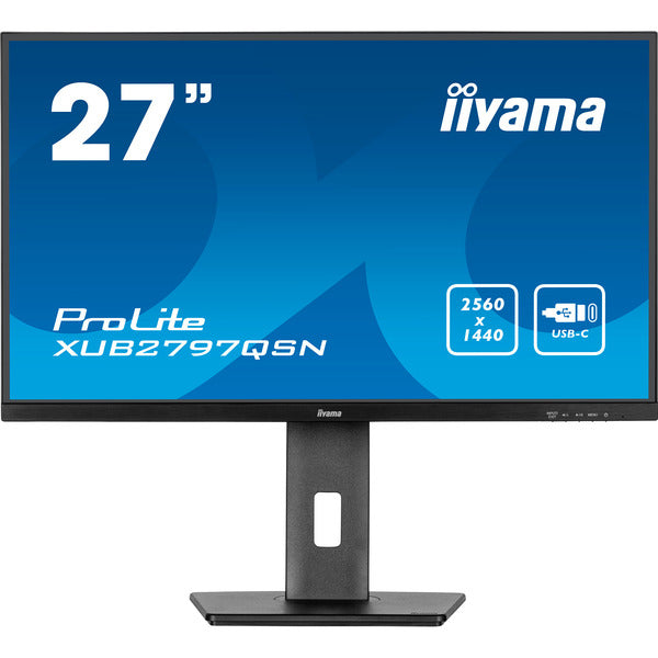 Iiyama ProLite XB2797QSNP-B1 (68.5 cm (27 Zoll), schwarz (matt), QHD, IPS, HDMI, DP, USB-C, USB-Hub, Daisy Chain, KVM)