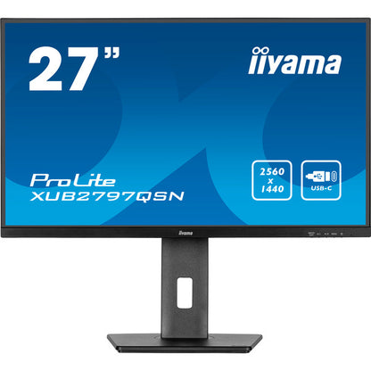 Iiyama ProLite XB2797QSNP-B1 (68.5 cm (27 Zoll), schwarz (matt), QHD, IPS, HDMI, DP, USB-C, USB-Hub, Daisy Chain, KVM)