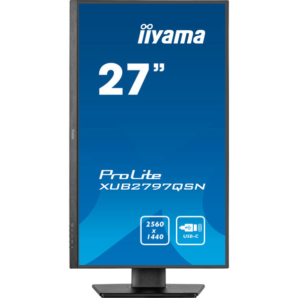 Iiyama ProLite XB2797QSNP-B1 (68.5 cm (27 Zoll), schwarz (matt), QHD, IPS, HDMI, DP, USB-C, USB-Hub, Daisy Chain, KVM)
