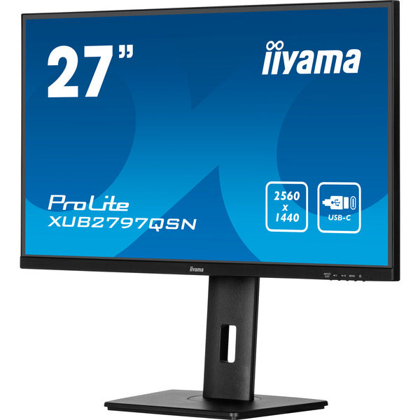 Iiyama ProLite XB2797QSNP-B1 (68.5 cm (27 Zoll), schwarz (matt), QHD, IPS, HDMI, DP, USB-C, USB-Hub, Daisy Chain, KVM)
