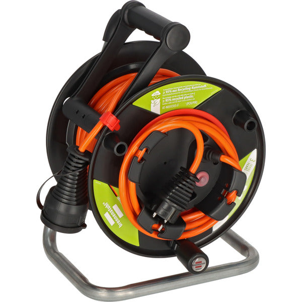Brennenstuhl Garant G Bretec IP44 Gartenkabeltrommel, 1 Anschluss (schwarz/orange, 23 + 2 Meter)