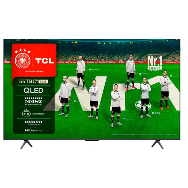 TCL 55T8C (138.8 cm (55 Zoll), schwarz, UltraHD/4K, Google TV, Triple Tuner, 144Hz Panel)