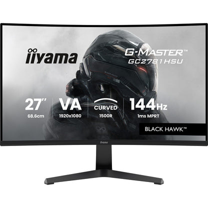 Iiyama G-Master GC2781HSU-B1 (68.6 cm (27 Zoll), schwarz, FullHD, VA, Curved, Free-Sync Premium, USB-Hub, 144Hz Panel)