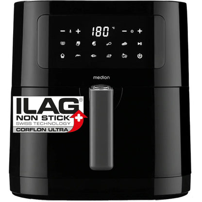 Medion Life MD 11740 E40 XL Hot Air Fryer (Black, 2150 Watts, 5.2 Liter Basket)