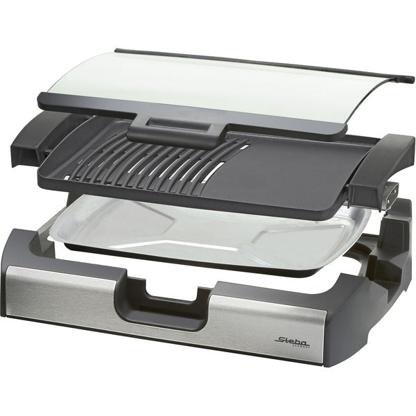 Steba BBQ Tischgrill VG 200  (schwarz, 2.200 Watt, mit Glasdeckel)