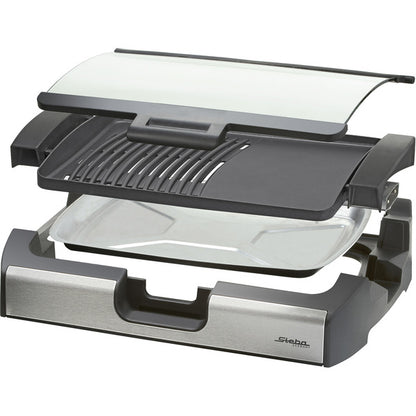 Steba BBQ Tischgrill VG 200  (schwarz, 2.200 Watt, mit Glasdeckel)