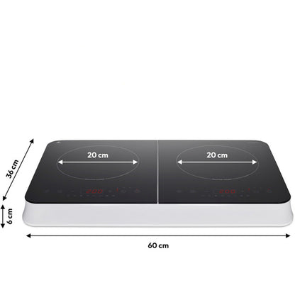 Medion LIFE Doppel-Induktionskochplatte MD18493 (schwarz, 3.500 Watt, 2x Ø 20cm)