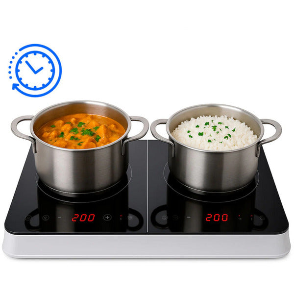 Medion LIFE Doppel-Induktionskochplatte MD18493 (schwarz, 3.500 Watt, 2x Ø 20cm)