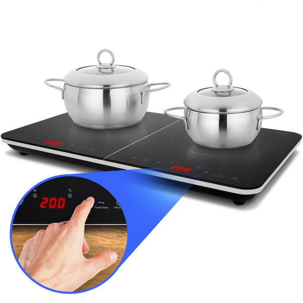 Medion LIFE Doppel-Induktionskochplatte MD18493 (schwarz, 3.500 Watt, 2x Ø 20cm)