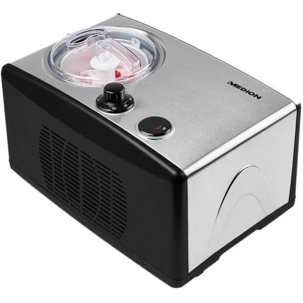 Medion LIFE Eismaschine MD 18387 (schwarz/edelstahl, für 800ml Eiscreme, 150 Watt)