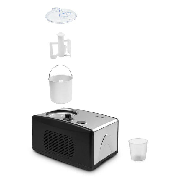 Medion LIFE Eismaschine MD 18387 (schwarz/edelstahl, für 800ml Eiscreme, 150 Watt)
