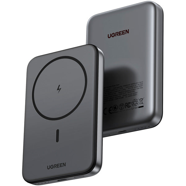Ugreen Magnetische Kabellose Powerbank 10000mAh mit USB-C Kabel (schwarz)