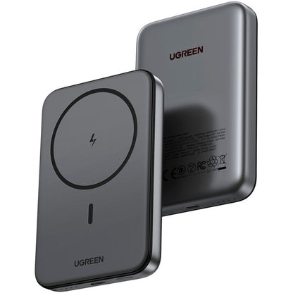 Ugreen Magnetische Kabellose Powerbank 10000mAh mit USB-C Kabel (schwarz)