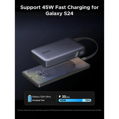 Ugreen Nexode Power Bank 20000mAh 67W mit USB-C Kabel (grau/schwarz)