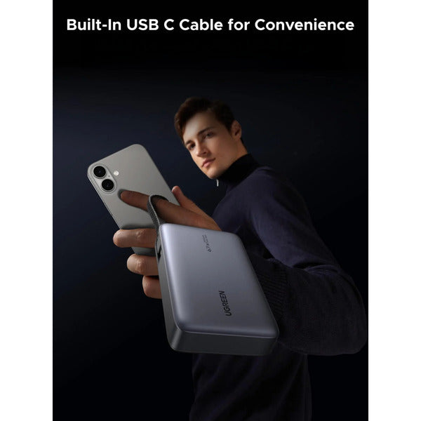 Ugreen Nexode Power Bank 20000mAh 67W mit USB-C Kabel (grau/schwarz)