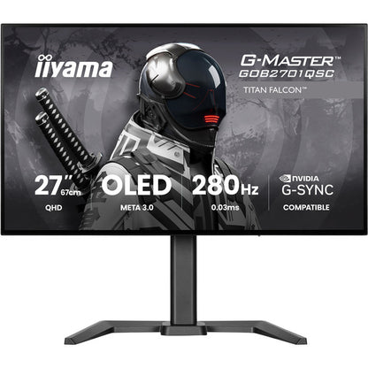 Iiyama G-Master GOB2701QSC-B1 OLED (68.6 cm (27 Zoll), schwarz, QHD, HDMI, DP, USB-Hub, 280Hz Panel)