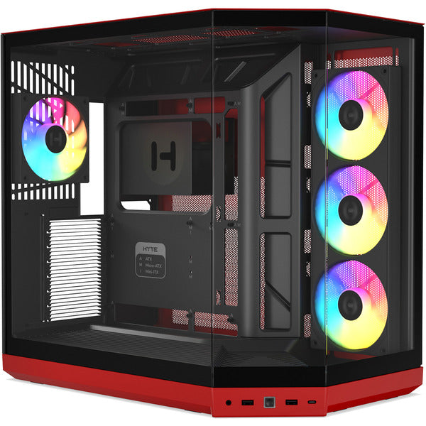 HYTE Y50 Wild Cherry (rot, Tempered Glass x 3)