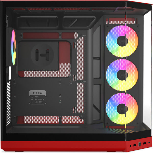 HYTE Y50 Wild Cherry (rot, Tempered Glass x 3)