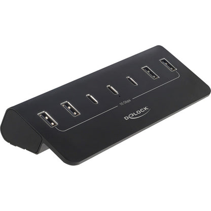DeLOCK USB 10 Gbps Hub mit 3 USB Type-C und 4 USB Typ-A Ports (schwarz)