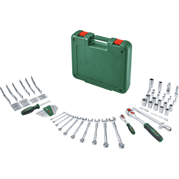 Bosch Powertools Werkzeug Set, 134-teilig (grün, mit Werkzeugkoffer)