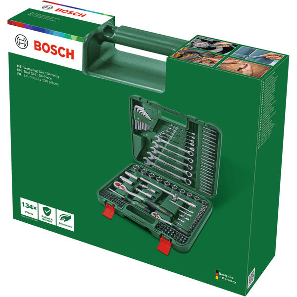 Bosch Powertools Werkzeug Set, 134-teilig (grün, mit Werkzeugkoffer)