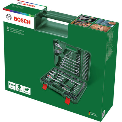 Bosch Powertools Werkzeug Set, 134-teilig (grün, mit Werkzeugkoffer)