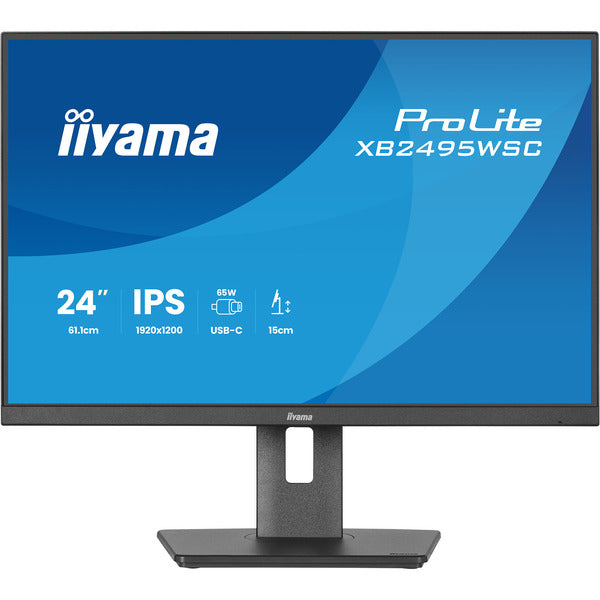Iiyama ProLite XB2495WSC-B1 (61.1 cm (24 Zoll), schwarz (matt), WUXGA, IPS, HDMI, USB-C, USB-Hub, 100Hz Panel)