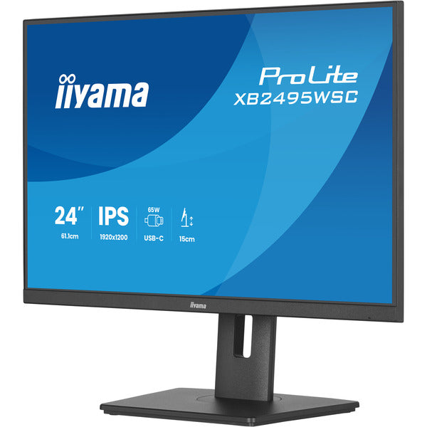 Iiyama ProLite XB2495WSC-B1 (61.1 cm (24 Zoll), schwarz (matt), WUXGA, IPS, HDMI, USB-C, USB-Hub, 100Hz Panel)