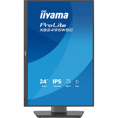 Iiyama ProLite XB2495WSC-B1 (61.1 cm (24 Zoll), schwarz (matt), WUXGA, IPS, HDMI, USB-C, USB-Hub, 100Hz Panel)