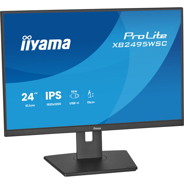 Iiyama ProLite XB2495WSC-B1 (61.1 cm (24 Zoll), schwarz (matt), WUXGA, IPS, HDMI, USB-C, USB-Hub, 100Hz Panel)
