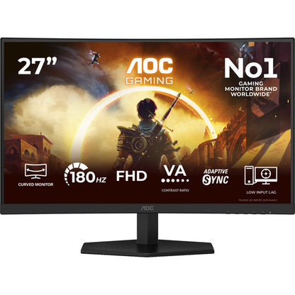 AOC AGON C27G42FE (68.6 cm (27 Zoll), schwarz (matt), FullHD, VA, Curved, HDMI, DP, 180Hz Panel)
