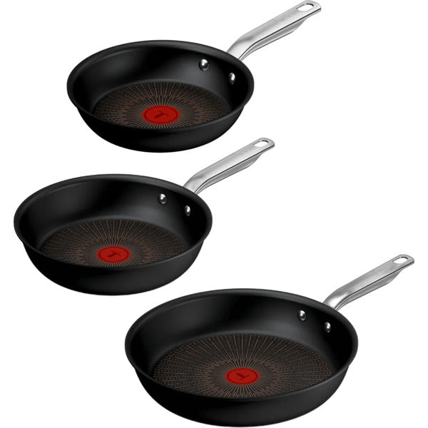 Tefal Pfannen-Set Experience Aluminium, 3-teilig (schwarz, Ø 28cm, Ø 24cm, Ø 20cm)