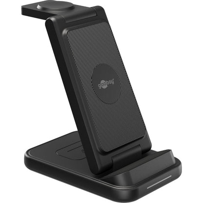 Goobay Kabelloses 3in1-Ladegerät, 15 W (schwarz)