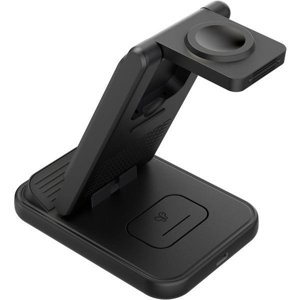 Goobay Kabelloses 3in1-Ladegerät, 15 W (schwarz)