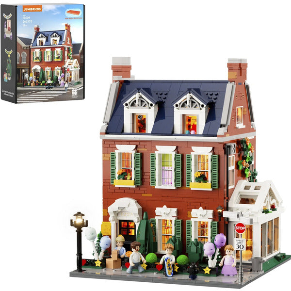 Lumibricks Reihenhaus aus rotem Backstein