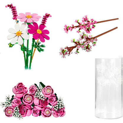 LEGO Botanicals Rosa Blumenstrauß Bundle (mit Vase)