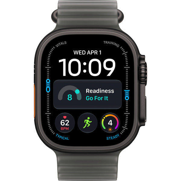 Apple Watch Ultra 4 (Titan schwarz, 49 mm, Ocean Armband schwarz, Cellular)