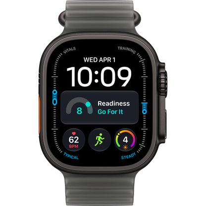 Apple Watch Ultra 4 (Titan schwarz, 49 mm, Ocean Armband schwarz, Cellular)