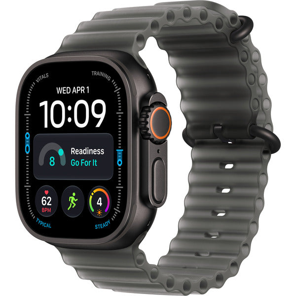 Apple Watch Ultra 4 (Titan schwarz, 49 mm, Ocean Armband schwarz, Cellular)
